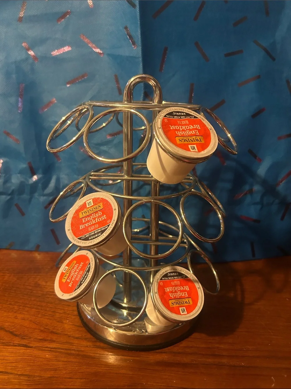 Coffee Pod K-Cup Carousel Holder - Silver chrome